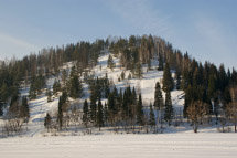 Симский пруд зимой - восточная часть горы Жукова шишка