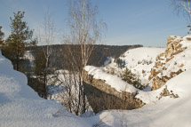 Симский пруд зимой - на вершине горы Жукова шишка