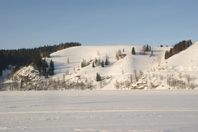 Симский пруд зимой - доменная гора